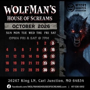 Wolfman's House of Screams 2026 Dates