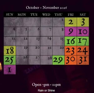 The Nevermore Haunt 2026 Dates Times