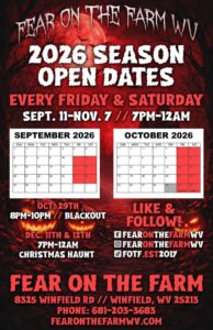 Fear on the Farm 2026 Dates and Times