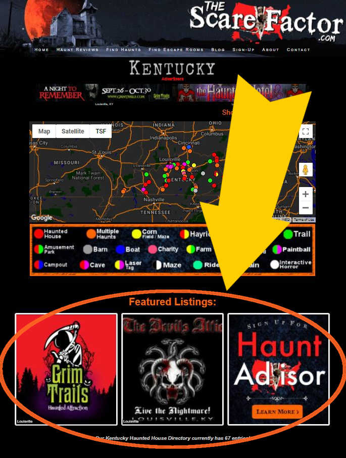 Premium Directory Listings on The Scare Factor Premium Directory Listing Upgrade