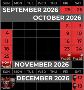 Devils Last Laugh 2026 Calendar Dates