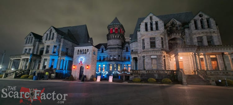 Illuminated facade of The Ohio State Reformatory at night - 2021