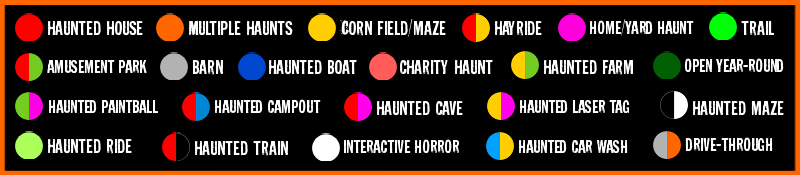 Haunted Attraction Map Legend for Directory Archive Listings and Search Results