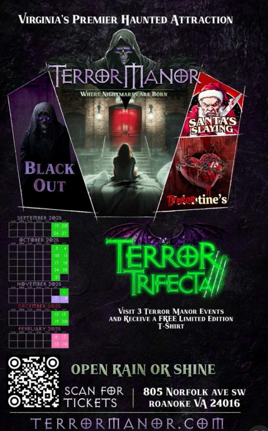 Terror Manor 2025 Dates Times