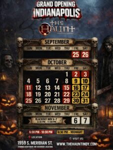 The Haunt Indianapolis 2026 dates hours calendar