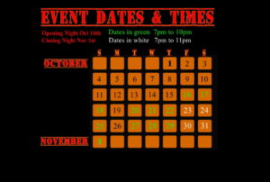 Dates and hours calendar