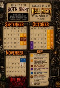 Dates and hours calendar