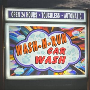 Wash-N-Run Haunted Carwash logo