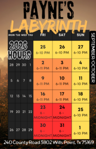 Dates and hours calendar