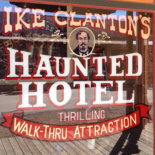 Ike Clantons Haunted Hotel Tombstone Logo